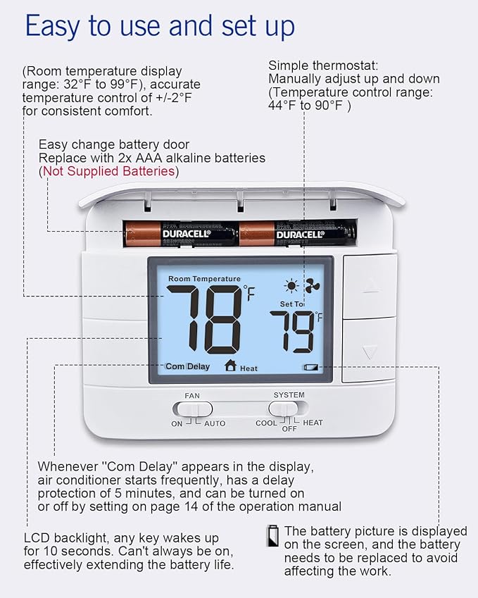 Aowel Non Programmable Thermostat - Image 7