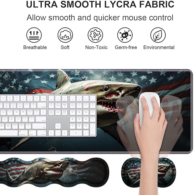 Ergonomic Keyboard Wrist Rest & Mouse Pad Wrist Rest Set, Large XXL Gaming Desk - Image 3