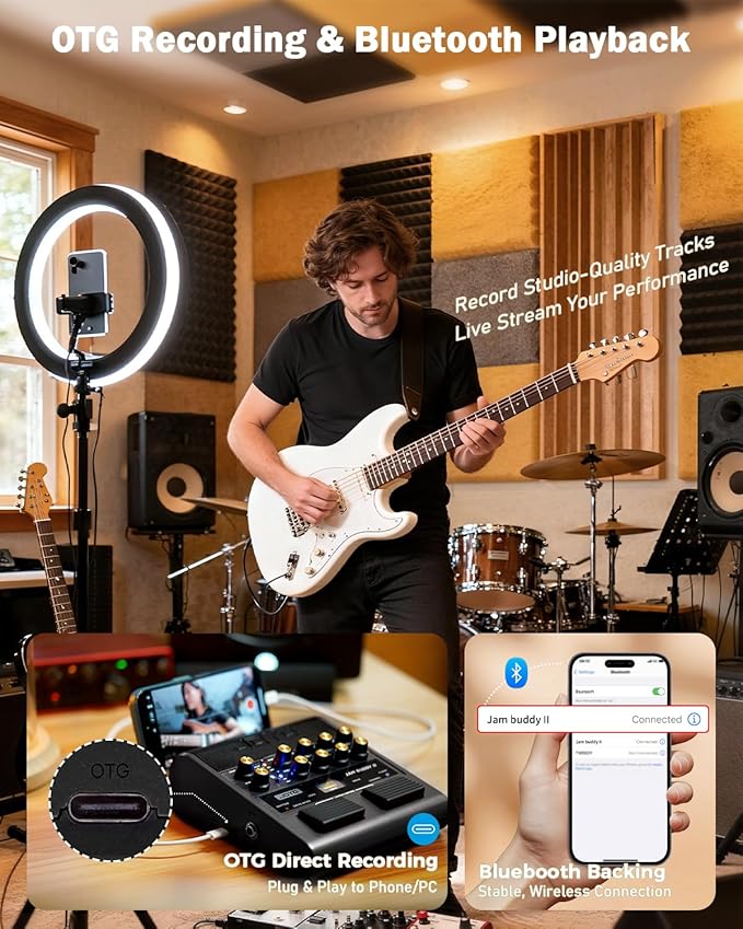JOYO 10W Portable Electric Guitar Amp Multi-Effects Pedal Combo Amplifier - Image 6