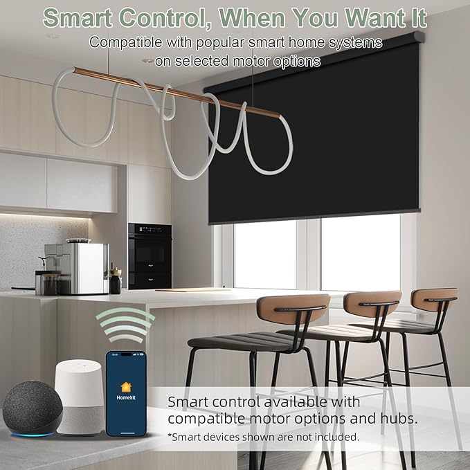 ZSHINE Motorized Blackout Window Blinds Customize Width Remote Control Wireless - Image 2