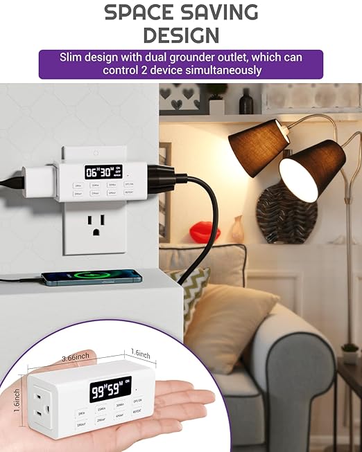 Indoor Countdown Timer Outlet, NEARPOW Auto Shut Off Timers - Image 7