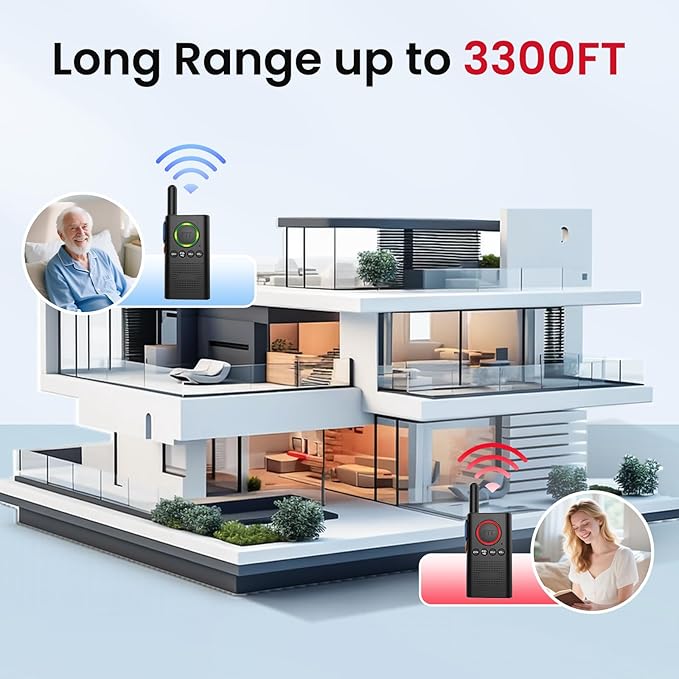 CallToU 2 Way Intercom for Elderly 3300FT Rechargeable 1000mAh Battery - Image 3