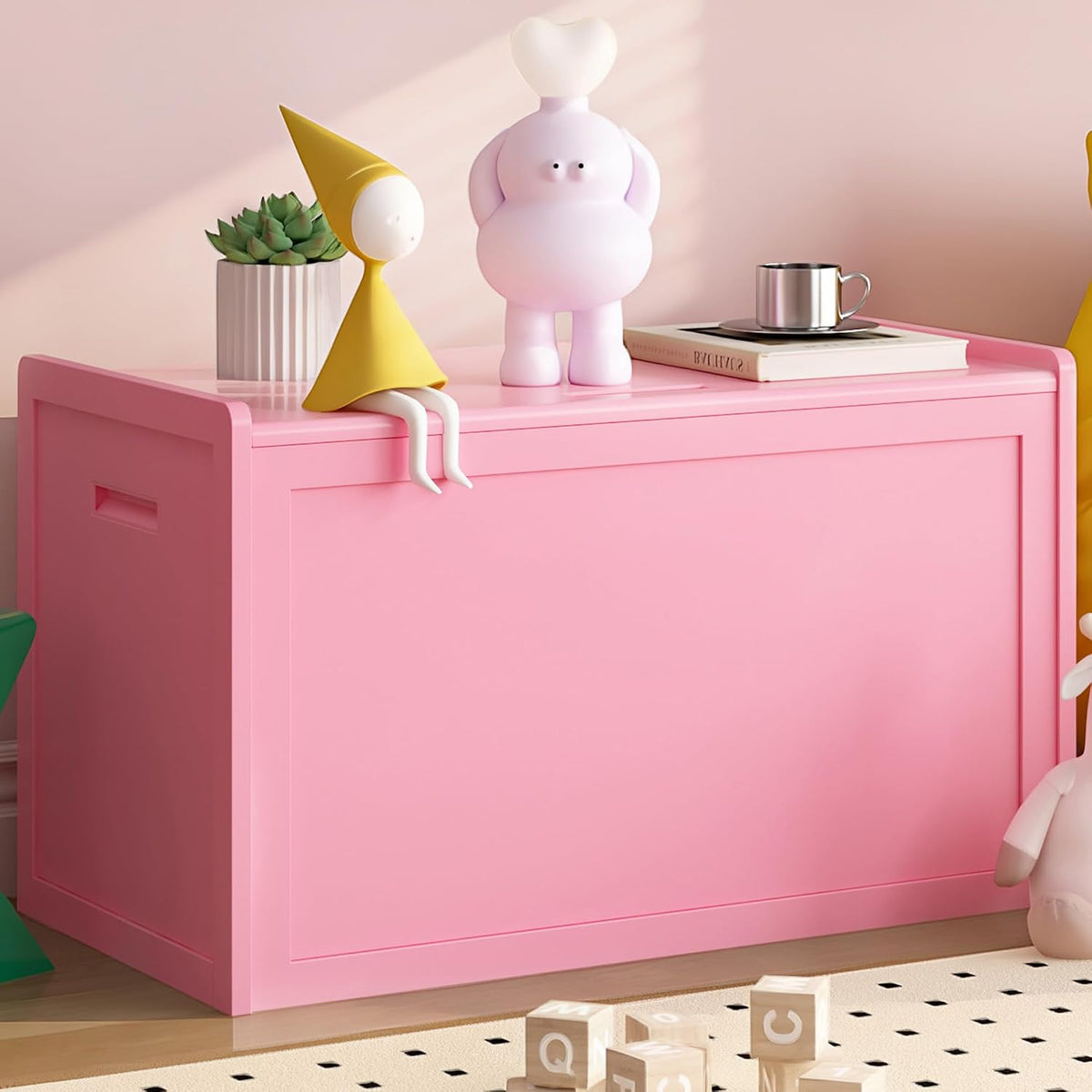 storage chest, entryway storage bench with 2 safety, main product view