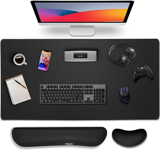 Gimars 4 in 1 Mouse Pad and Keyboard Wrist Rest Set, Large Mouse Pad by Gimars