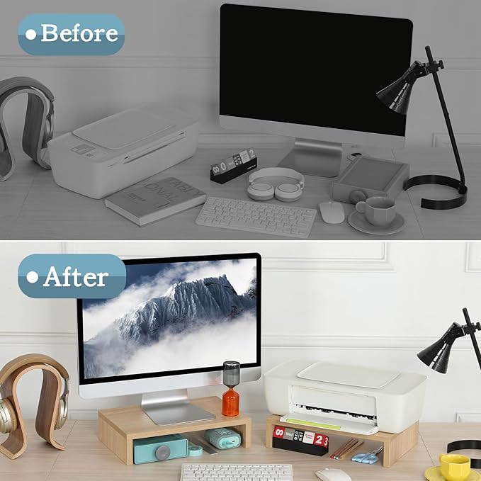 TEAMIX Wood Monitor Stand Riser - Image 7