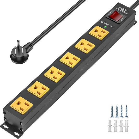 CRST 6 Outlet Surge Protector Power Strip 2100J by CRST