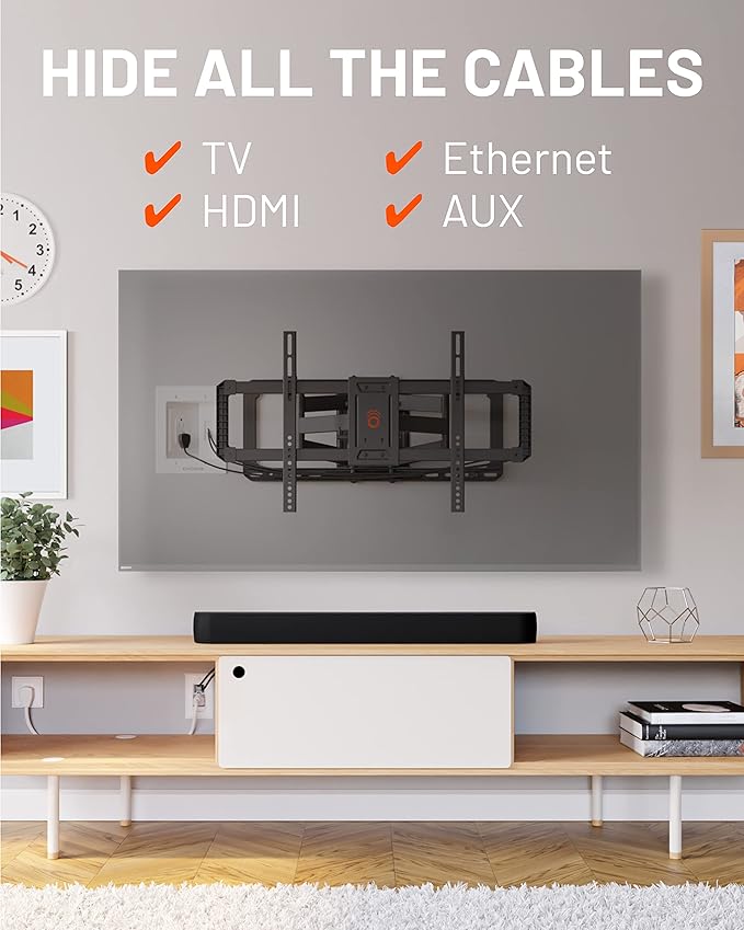 ECHOGEAR TV Cord Hider for Wall Mounted TV – Dual Outlet in-Wall Cable - Image 2