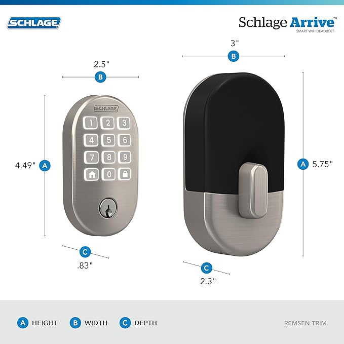 Schlage Arrive WiFi Deadbolt Smart Lock, Keyless Entry Door Lock - Image 3