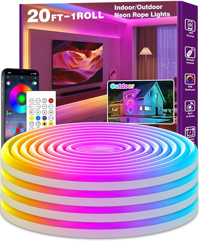 SINLEY Led Neon Rope Lights, Control by Unknown