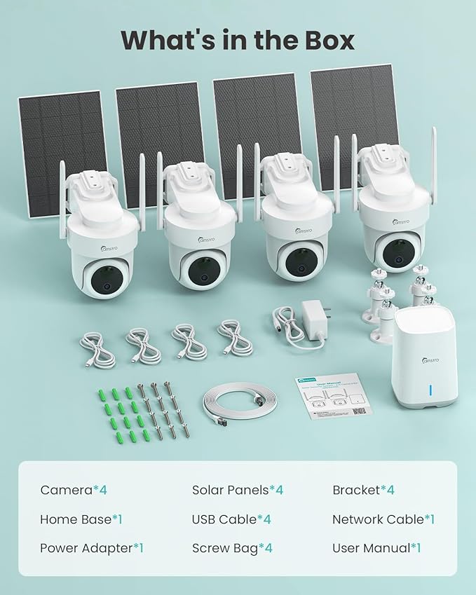 CAMSTRO 4K Security Cameras Wireless Outdoor No Subscription, 360° PTZ Home - Image 9