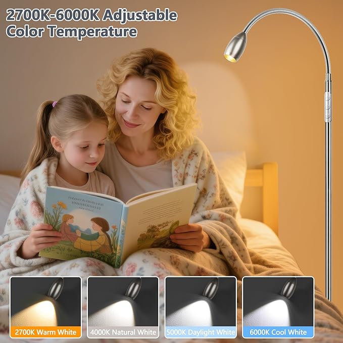 Reading Floor Lamp, Dimmable Zoomable Spotlight, Adjustable Color Beam Standing - Image 4