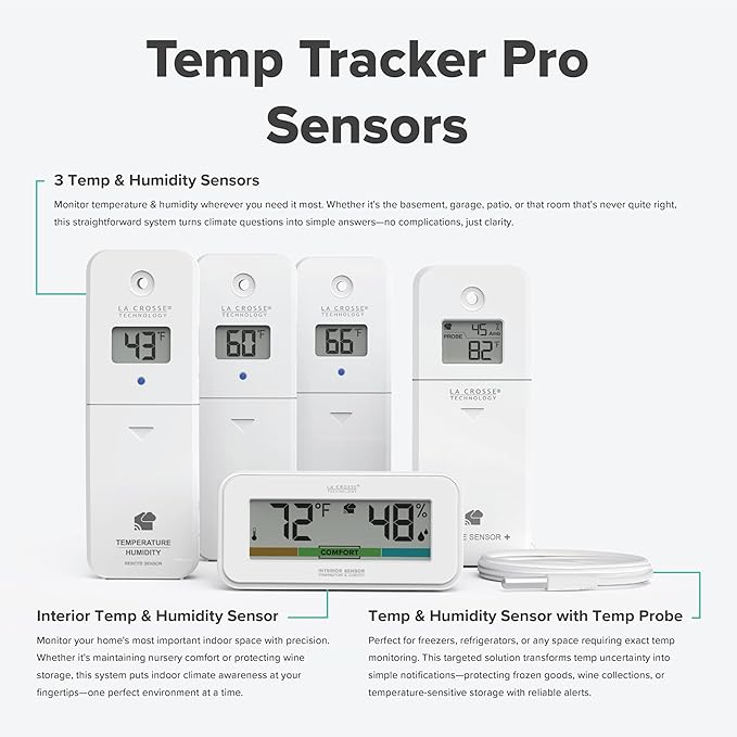Temp Tracker Pro Wi-Fi Alert System: Bridge Gateway, 3 in/Out Temp. and Humidity - Image 5