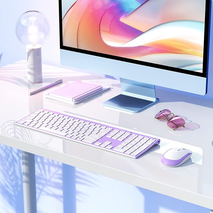 Wireless Keyboard and Mouse, Vssoplor 2.4GHz Rechargeable Compact Quiet - Image 7
