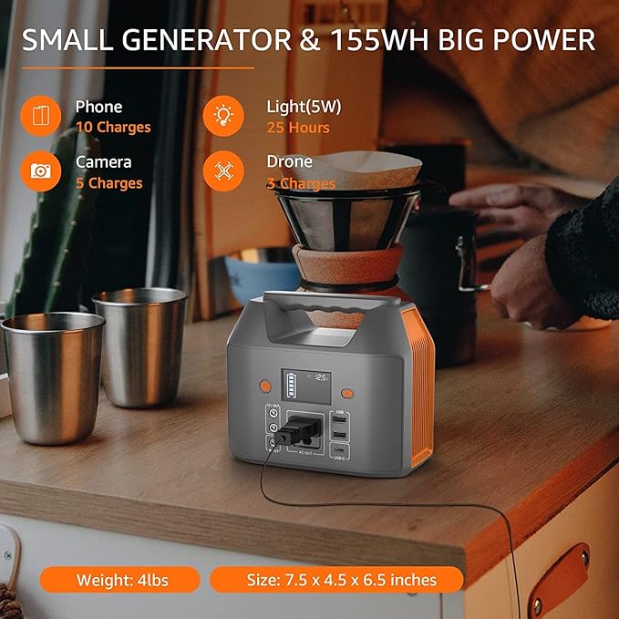 EnginStar Portable Power Station 150W 155Wh Solar Generator 110V 42000mAh - Image 9