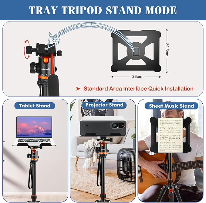 Nietoto Camera Tripods & Projector Stand, 2 in1 Tripod - Image 5