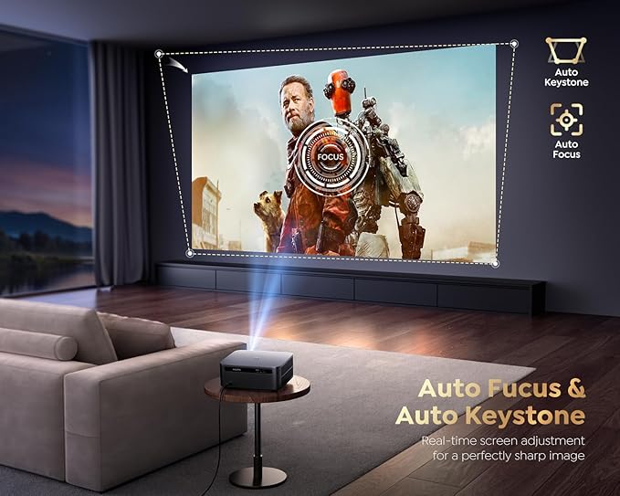 Smart Projector with WiFi 6 and Bluetooth, 4K Support, Outdoor Movie Proyector - Image 4
