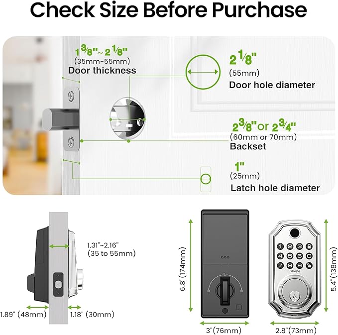 GHome Smart Door Lock KD30, Fingerprint Smart Deadbolt - Image 7