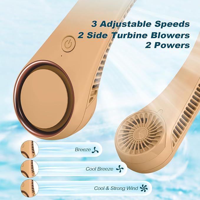 CIVPOWER Neck Fan: Portable Personal Neck Cooling Rechargeable Bladeless Fan - Image 4