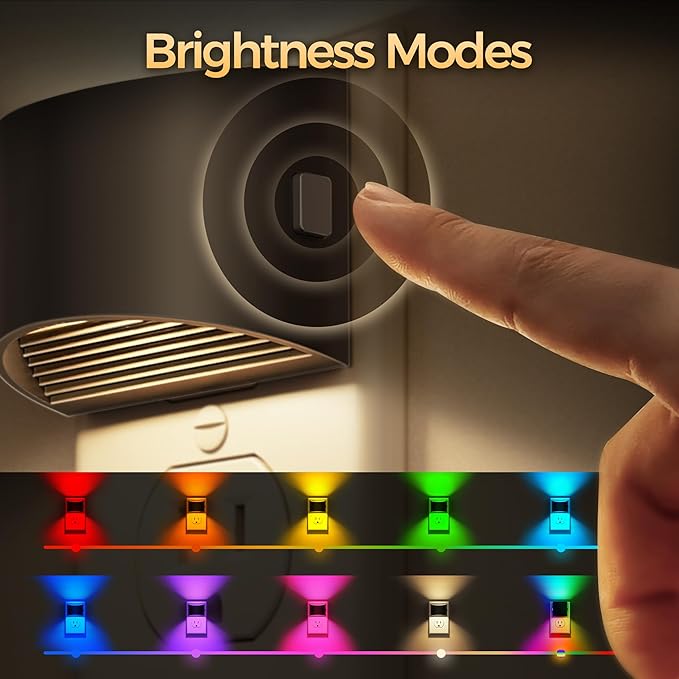DORESshop LED Night Light, RGB Night Lights Plug into Wall, 3 Level Brightness - Image 2