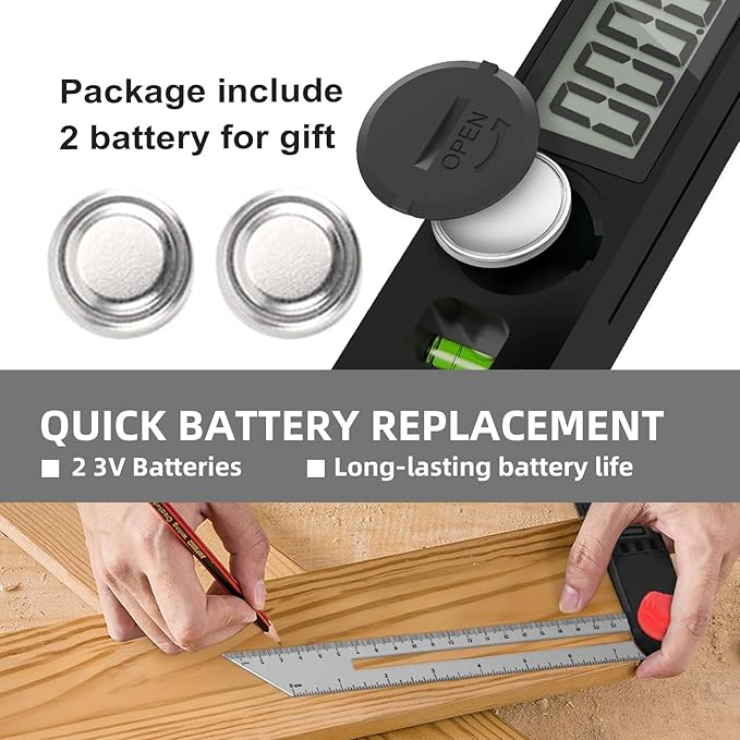 NORTOOLS Digital Angle Finder Protractor, Plastic Angle Finder 7inch/200mm - Image 7