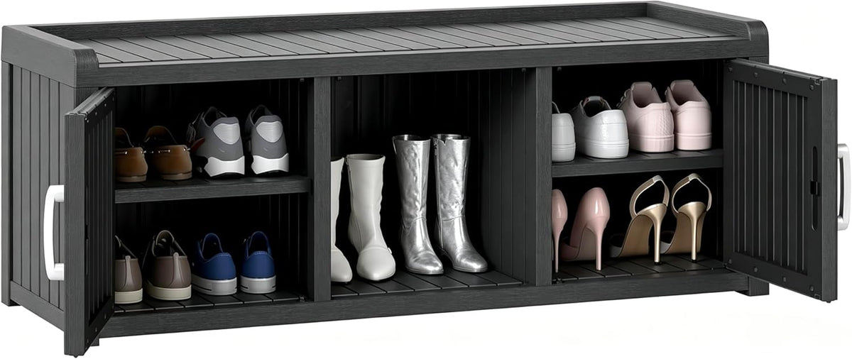 outdoor shoe bench with waterproof uv-resistant indoor resin, main product view