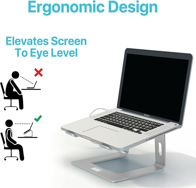 BLACK+DECKER Laptop Stand for Computer Desk, Ergonomic Laptop Stand for Desk - Image 3