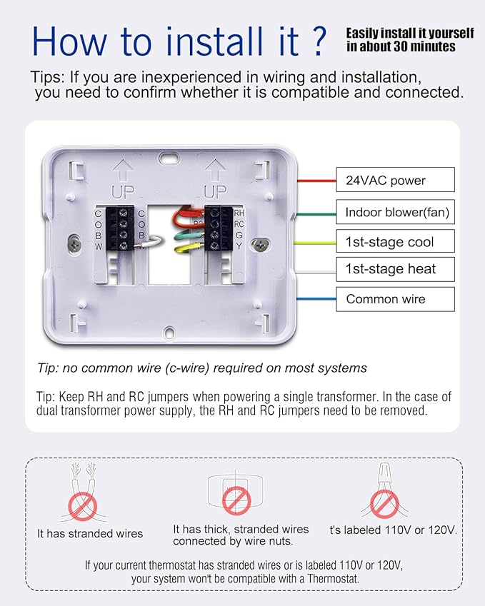 Aowel Non Programmable Thermostat - Image 6