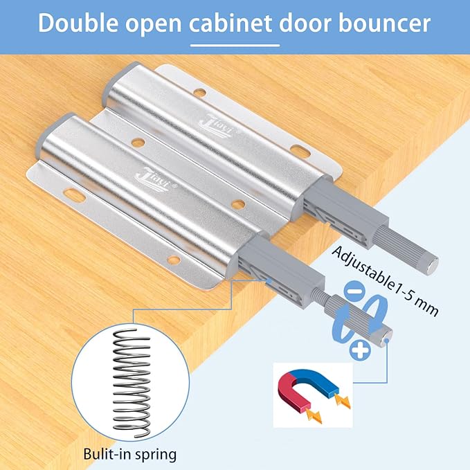 Jiayi Push Catch Metal Heavy Duty 4 Pack Double Push to Open Door Latch Touch - Image 2