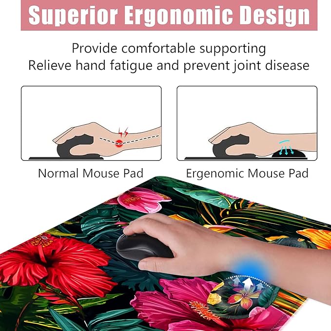 BFUKVOU Large Keyboard Mouse Pad Set, Extended Mouse Pad+Keyboard Wrist Rest - Image 5