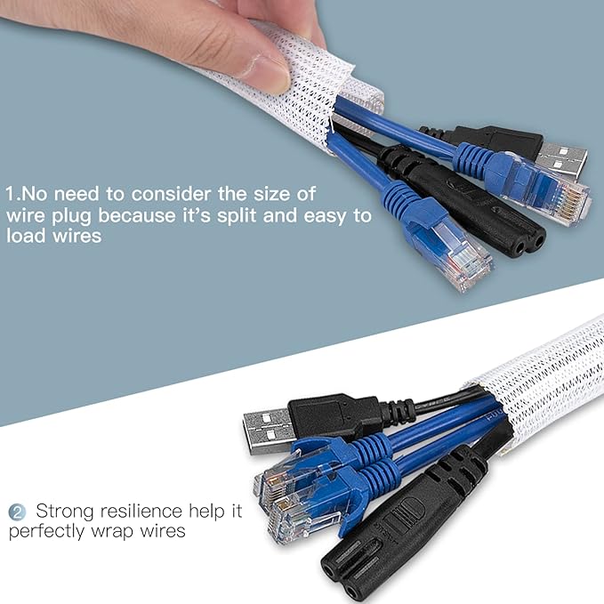 AGPTEK Cable Sleeve Cover, 25ft - Image 4