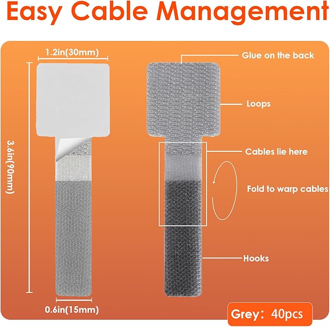 Cable Management Under Desk Cord Organizer, Cable Organizers - Image 5