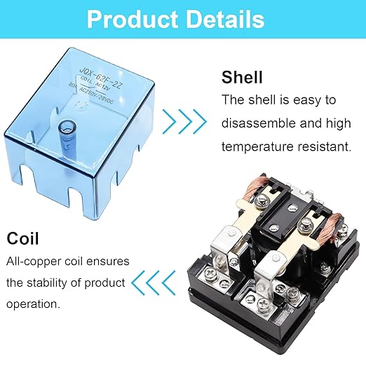 TWTADE/JQX-62F-2Z Coil Voltage AC 12V 80A DPDT Electronmagnetic Relay, High - Image 3