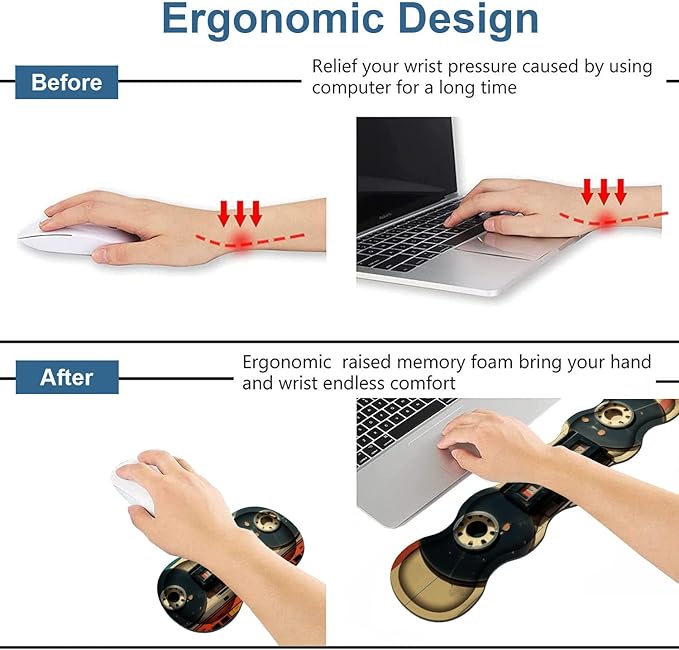 Ergonomic Keyboard Wrist Rest & Mouse Pad Wrist Rest Set, Large XXL Gaming Desk - Image 3