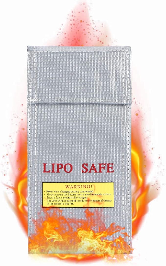 Fdit Lithium-Ion Battery Safe Bag, Fireproof Explosion-Proof Storage Bag 10x20cm - Image 4