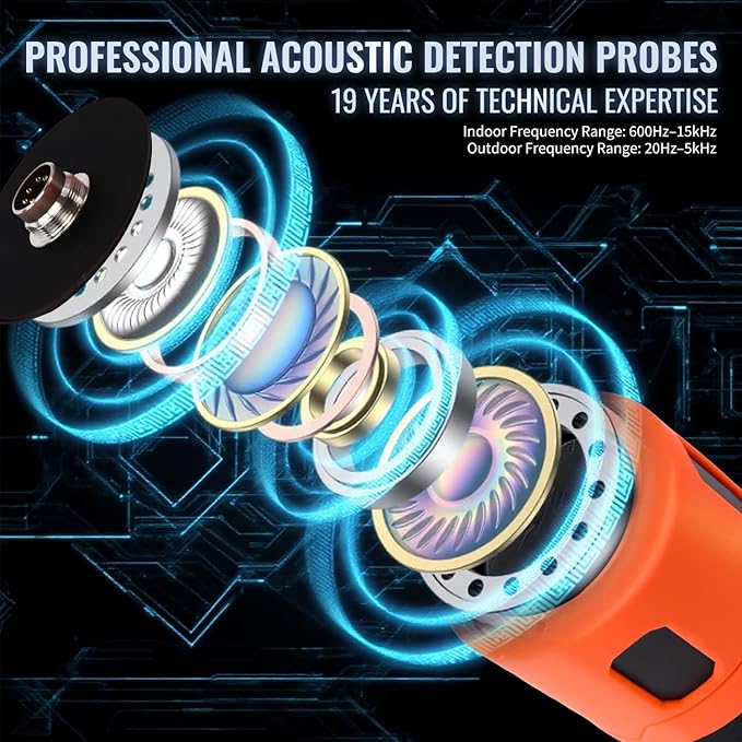 PQWT PQ125E Leak Detector with 5 Sensors, 26.24ft/8M Depth, Pinpoints Leaks to - Image 5