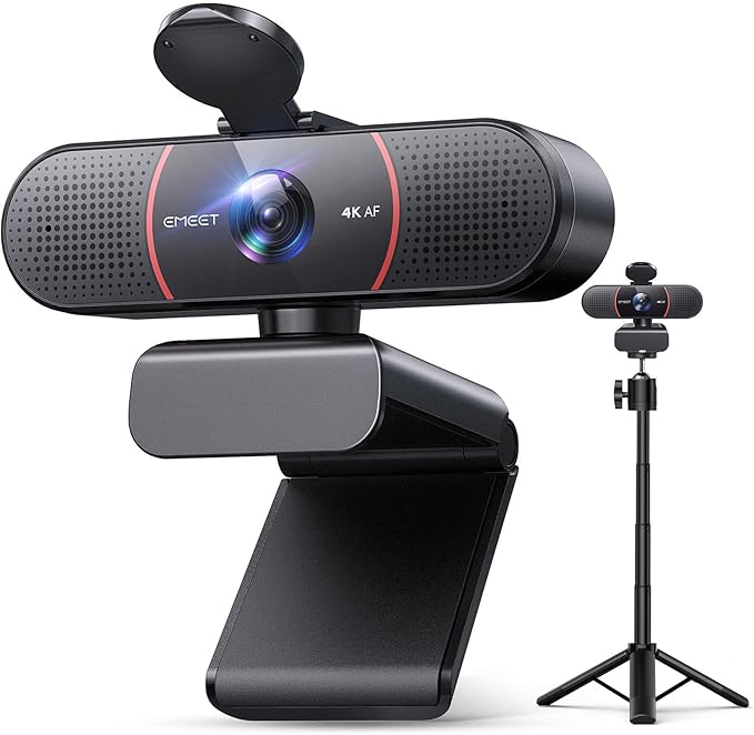 EMEET C960 4K Webcam with Tripod, 4K UHD Sony Sensor, 3 Adjustable Height Mini by EMEET