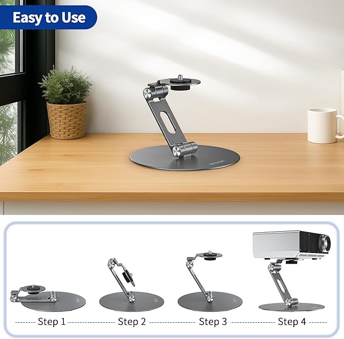 BESIGN PS01 Projector Foldable Mount Stand, Angle Adjustable Projector Stand - Image 7