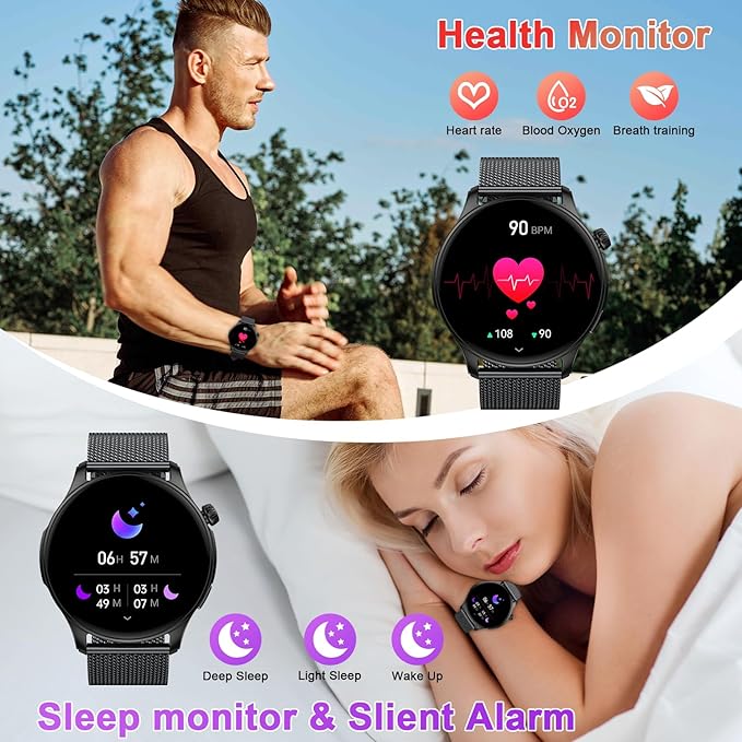 Smart Watch for Men Women Fitness: Make Answer Call Running Digital Mens - Image 3