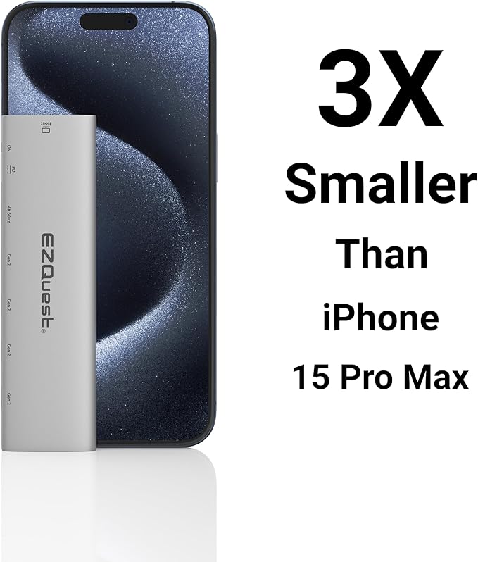 EZQuest USB-C Slim Gen 2 Hub Adapter 6-in-1 1 USB-C 4K/60Hz Video, 4 USB-C Gen - Image 7