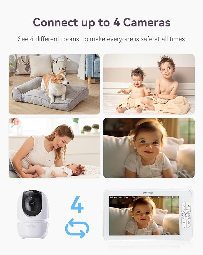 Comfyer Baby Monitor with Camera and Audio, 6000mAh Battery, VOX Mode, Auto - Image 5