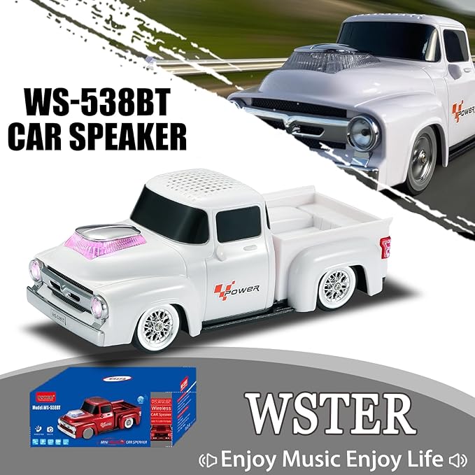 WSTER WS-538 Retro Pickup Truck Bluetooth Replica Speaker – Portable Wireless - Image 2