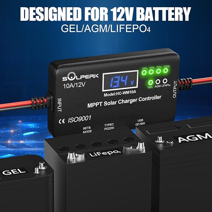 SOLPERK MPPT 10A 12V Solar Charge Controller - Image 3