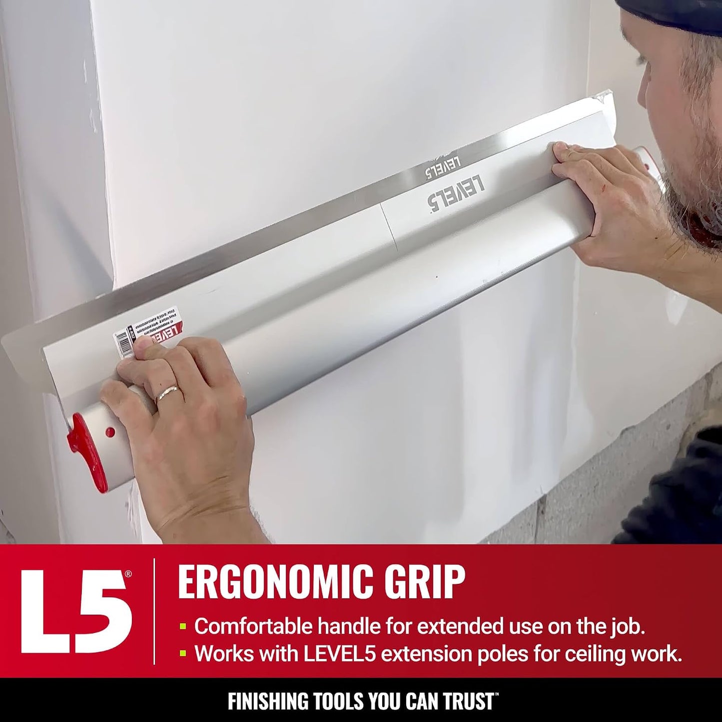 LEVEL5 24-Inch Skimming Blade | Precision 0.3mm German stainless steel blade insert (replaceable), ergonomic aluminum blade profile | 4-924