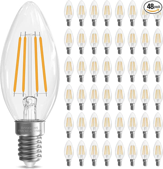GvvooHome LED Candelabra Light Bulbs, E12 Bulb dimmable, 40 watt Equivalent by GvvooHome