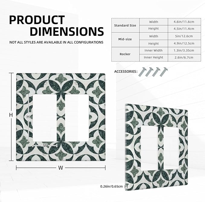 Bvtewkhz Green Luxury Modern Cubic Marble 2 Gang Double Rocker Decorative Light - Image 4