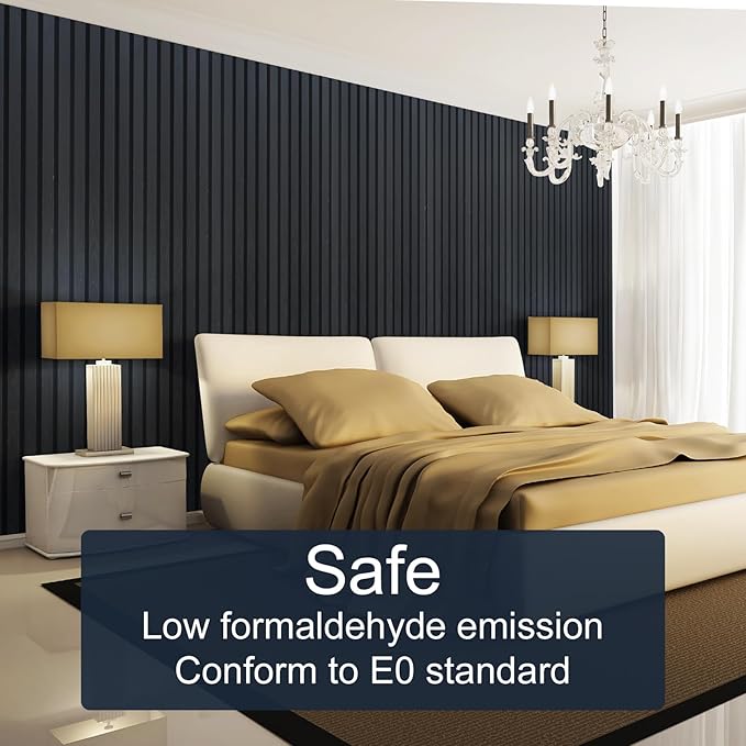 NeatiEase Wood Slat Wall Panels, 4-Piece 96" x 12.6", Soundproof & Noise - Image 5