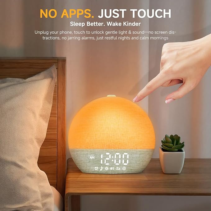 Geuuap Sunrise Alarm Clock White Noise Sound Machine - Image 8