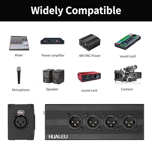 HUALEU 3Pin XLR 1 Female to 4 Male Splitter, 4Way XLR Single Input to Four - Image 5