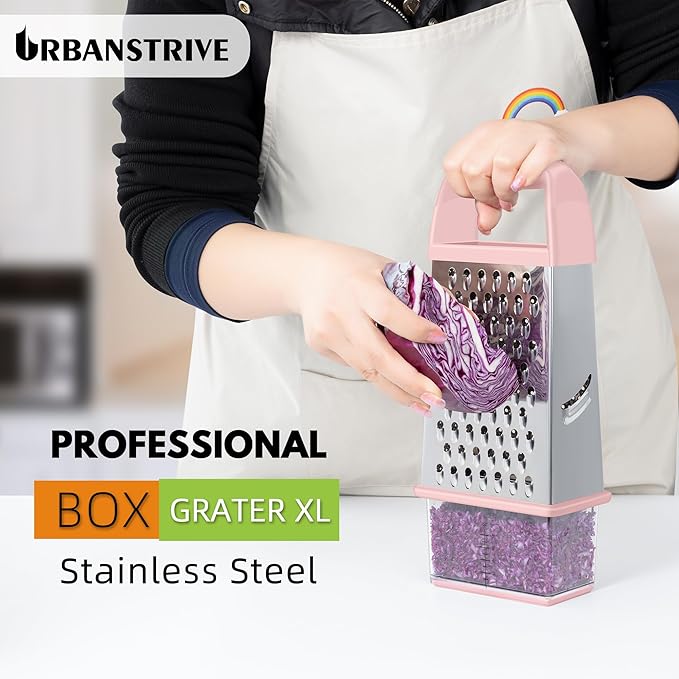 Urbanstrive Cheese Grater With Container, Professional Cheese Grater with Handle - Image 5