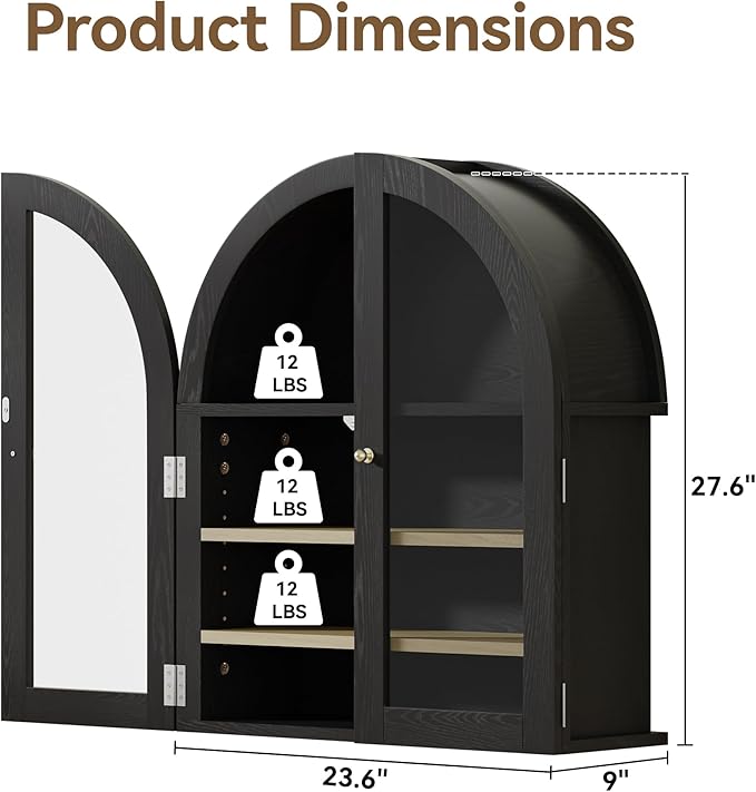 HOACT Arch Bathroom Wall Cabinet - Image 2